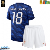 Frankrike Warren Zaire-Emery #18 Hjemmedraktsett Barn VM 2026 Kortermet (+ Korte bukser)